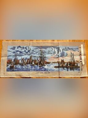 Vintage needlepoint/petit point canvas of Cuyp painting by Royal Paris